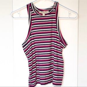 Striped Red White and Blue Sleevless Top